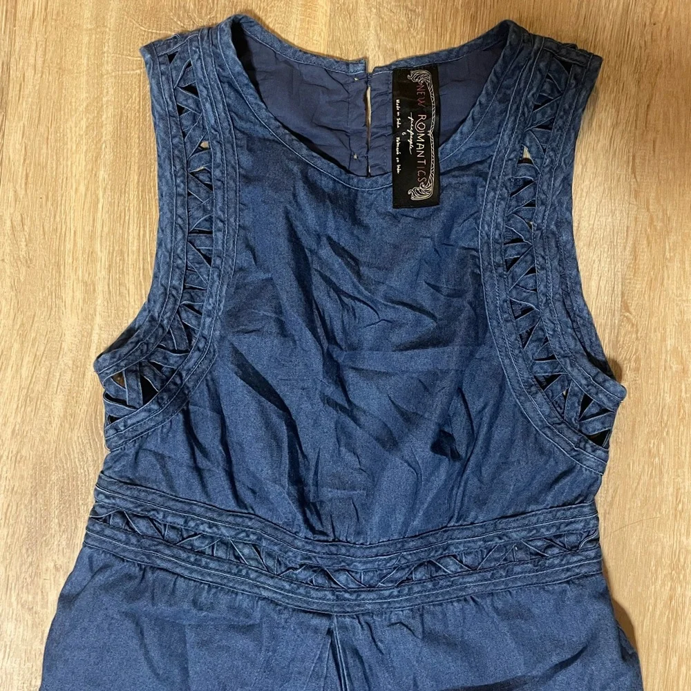 Free People New Romantics Highland Lattice Denim Dress - Picture 5 of 10